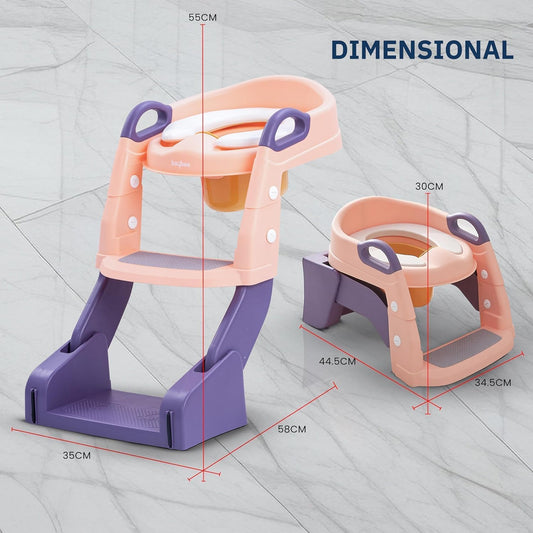 ESCALERA DE BAÑO PARA BEBÉ ROSADA