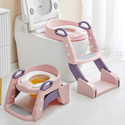 ESCALERA DE BAÑO PARA BEBÉ ROSADA