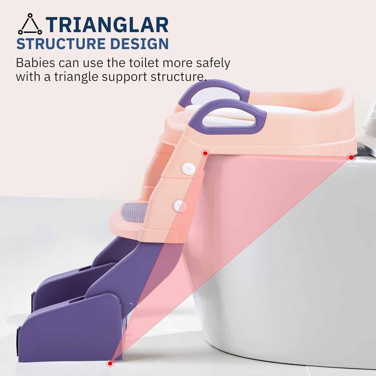 ESCALERA DE BAÑO PARA BEBÉ ROSADA